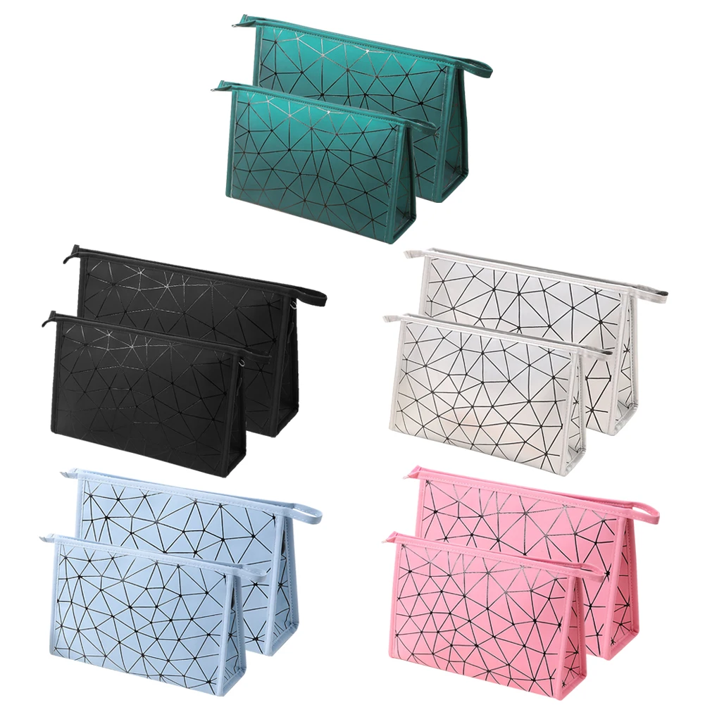 

Casual Women Leather Cosmetic Bag Portable Travel Toiletry Makeup Organizer Zipper Case Accessories for Women