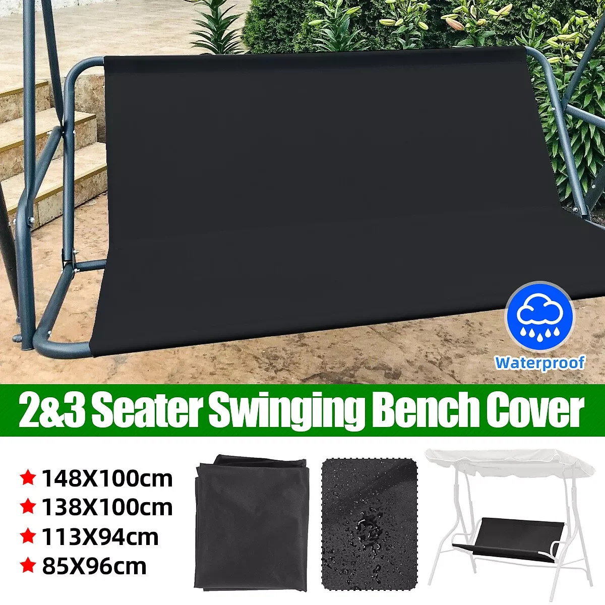 

Outdoor Cover Of Garden Swing Waterproof Dustproof Awning Fabric Chair Canopy Shader Camping Sunshade Seat Furniture Covers