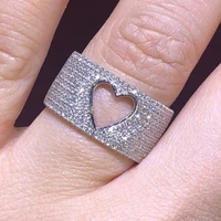 romantic female fashion charming lover heart shaped dazzling diamond ring