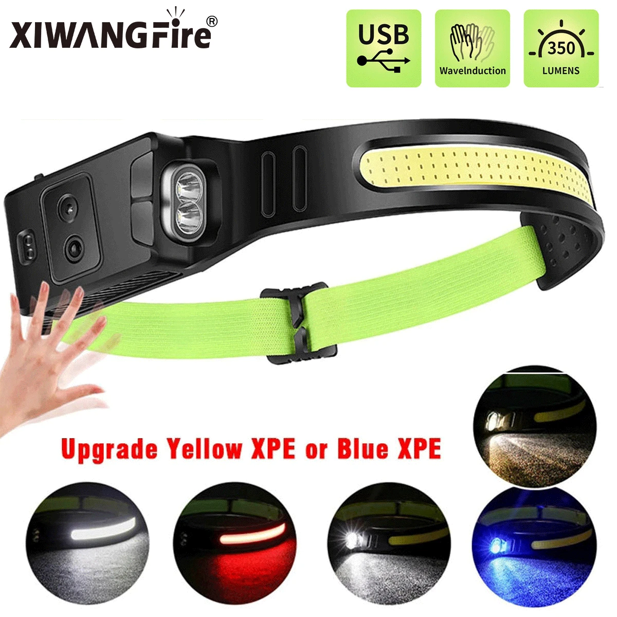 

Желтая флейта/синяя флейта с индукционной головкой, двойной фонарь, встроенный аккумулятор для наружного кемпинга, рыбалки, альпинизма и т. д.