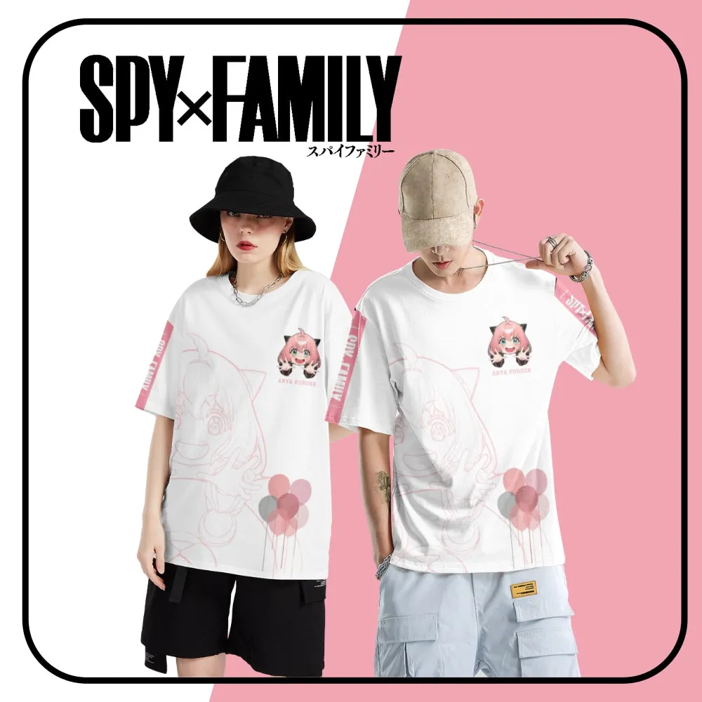 

Anime SPY X FAMILY Anya Yor Loid Man/Women Harajuku T-shirt Round Neck Short Sleeve Casual Unisex Streetwear Tee Top