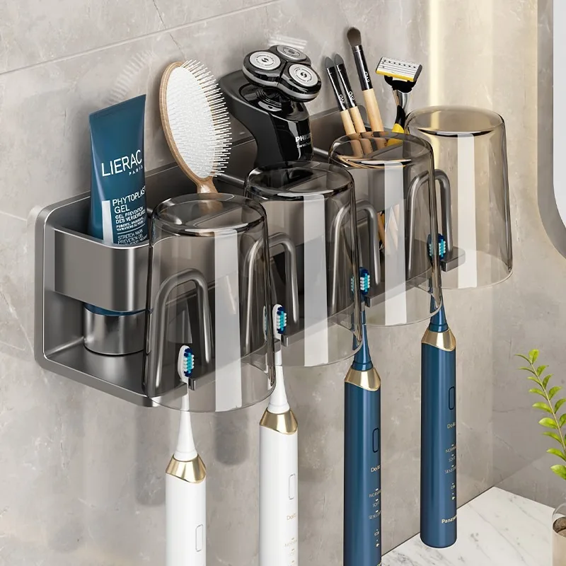 

Toothbrush Holder Without Drilling Toothbrush Cup Wall-mounted Rack Wall-mounted Mouthwash Cup