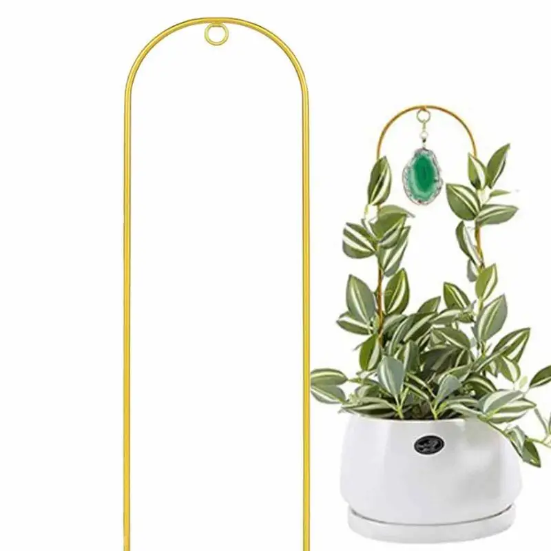 

Indoor Plant Trellis Arched Shape Mini Trellis Gold Plant Trellis Plant Support Stakes With Agate For Vine Pothos Ivy