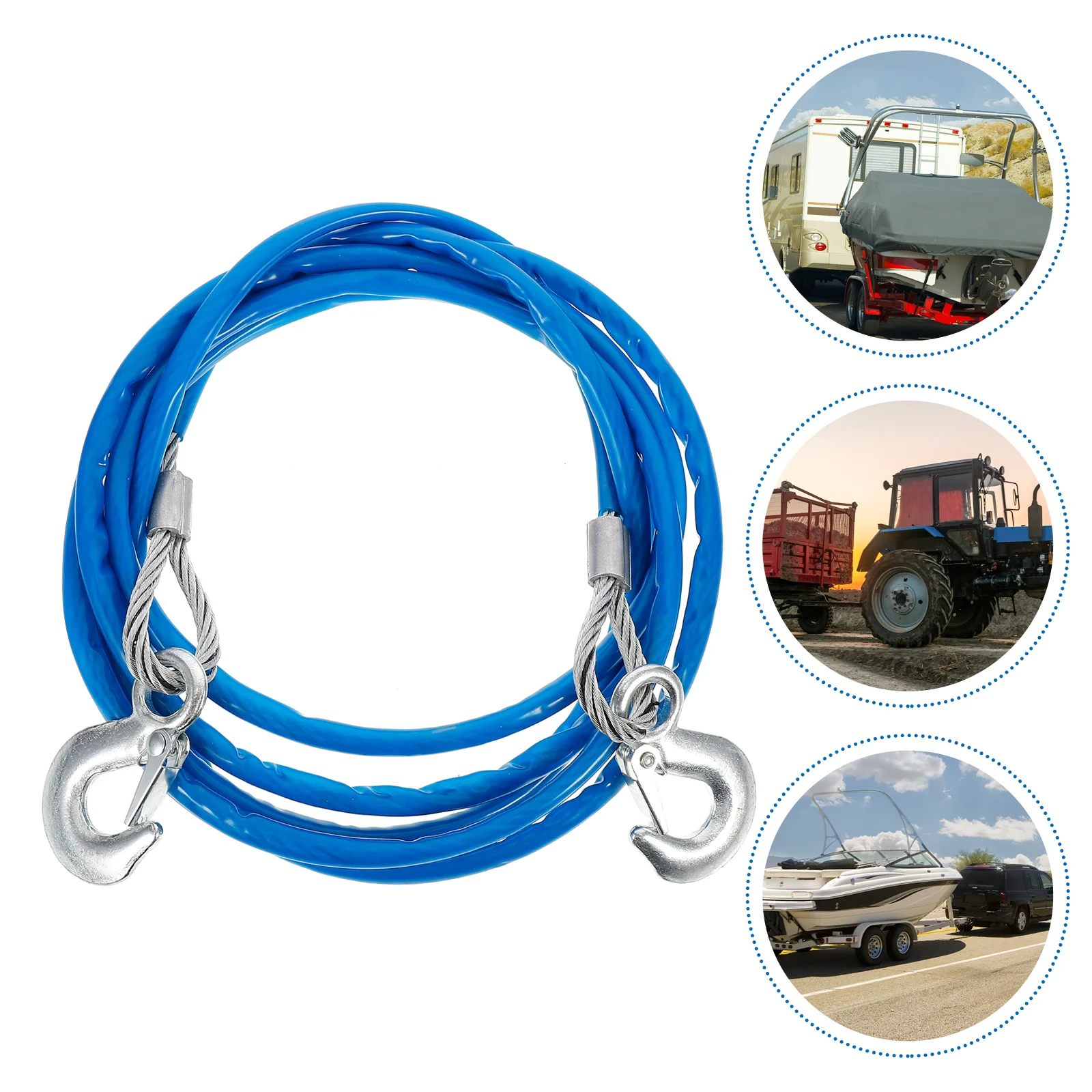 

Tow Rope Strap Car Hooks Towing Cable Duty Heavy Vehicle Chain Chains Truck Blue Steel Safety Cables Recovery Off Road Hauling