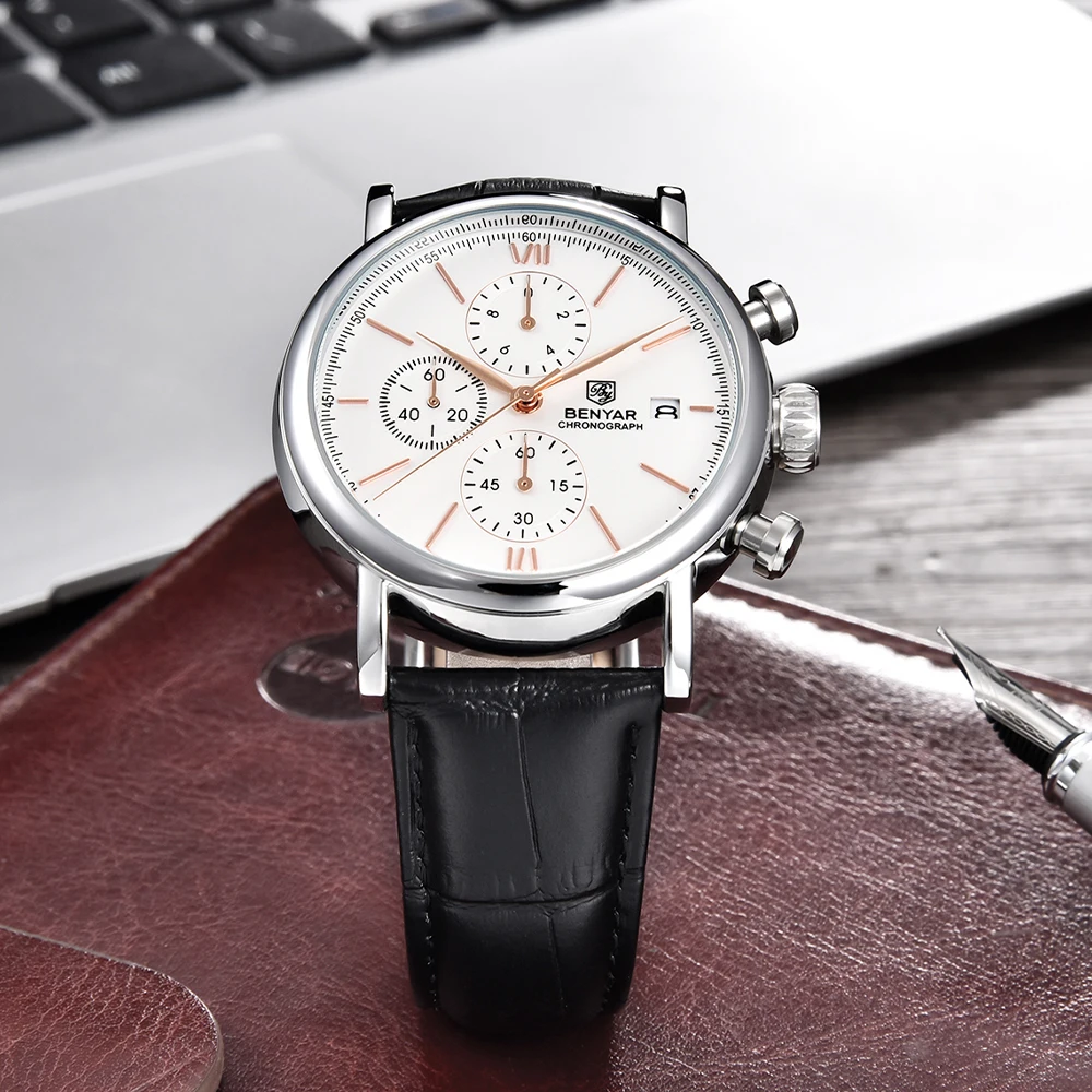 Часы-Пилот мужские Кварцевые водонепроницаемые до 50 м 41 мм |