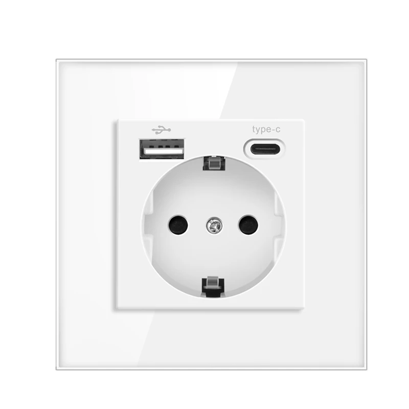 Сенсорный выключатель NYWP, европейский стандарт, белый кристалл, стеклянная панель, сенсорный выключатель, переменный ток 220 В, 1 комплект, 1 направление, настенная фотография, настенный сенсорный экран