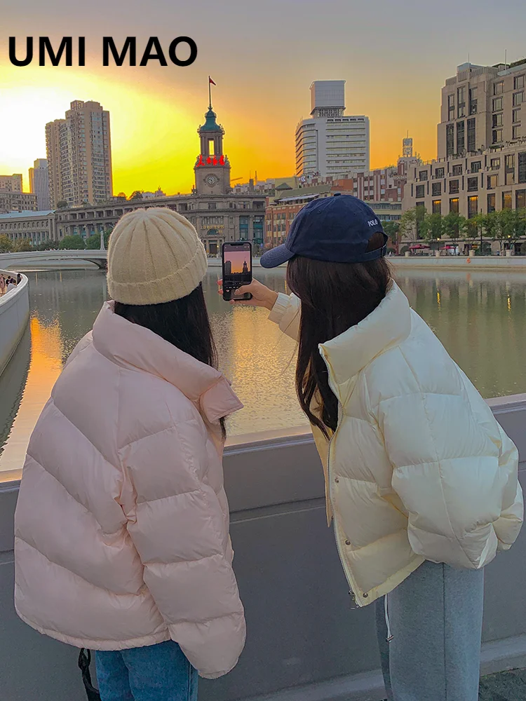 

Женский пуховик на белом утином пуху UMI MAO 90, новая короткая модель 2023 с небольшим дизайном, теплый белый, плотный, зимний