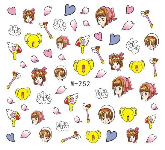 

Card Captor SAKURA Totoro Cute Cartoon Japanese Anime Kawaii Nail Stickers Colorful Nail Art Water Transfer Nail Accessories