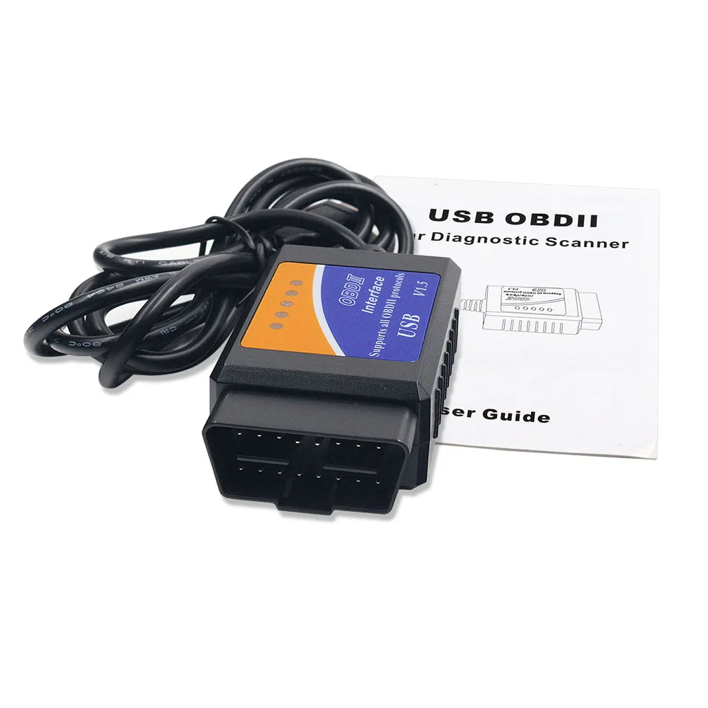 Автомобильный сканер ELM 327 USB V1.5 PIC18F25K80 чип OBDII ELM327 1 5 инструмент 16-контактный