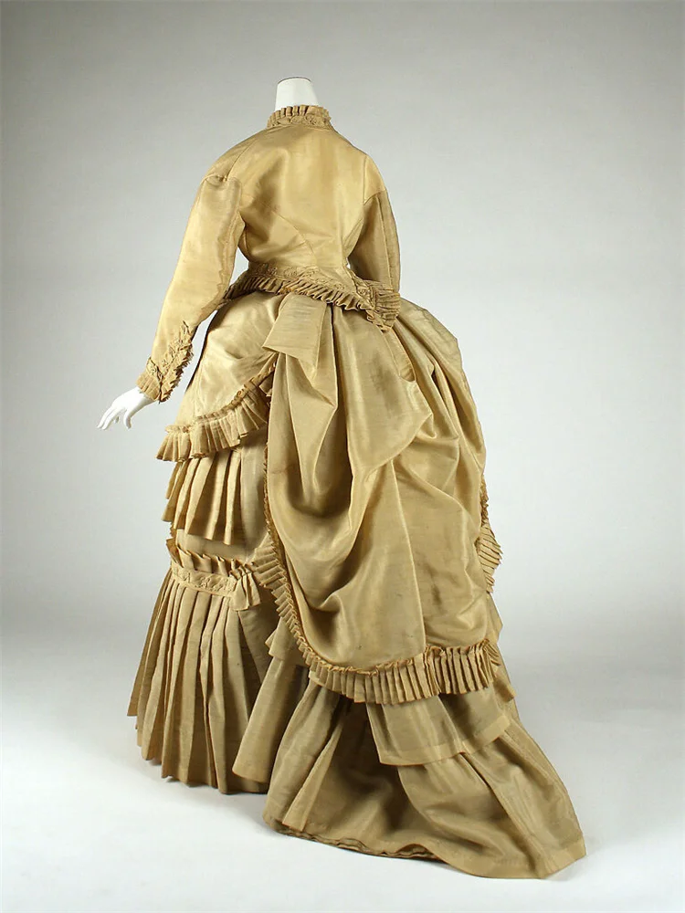 Викторианское платье дню Эдвардиана 1870-х годов колониальное гражданской войны