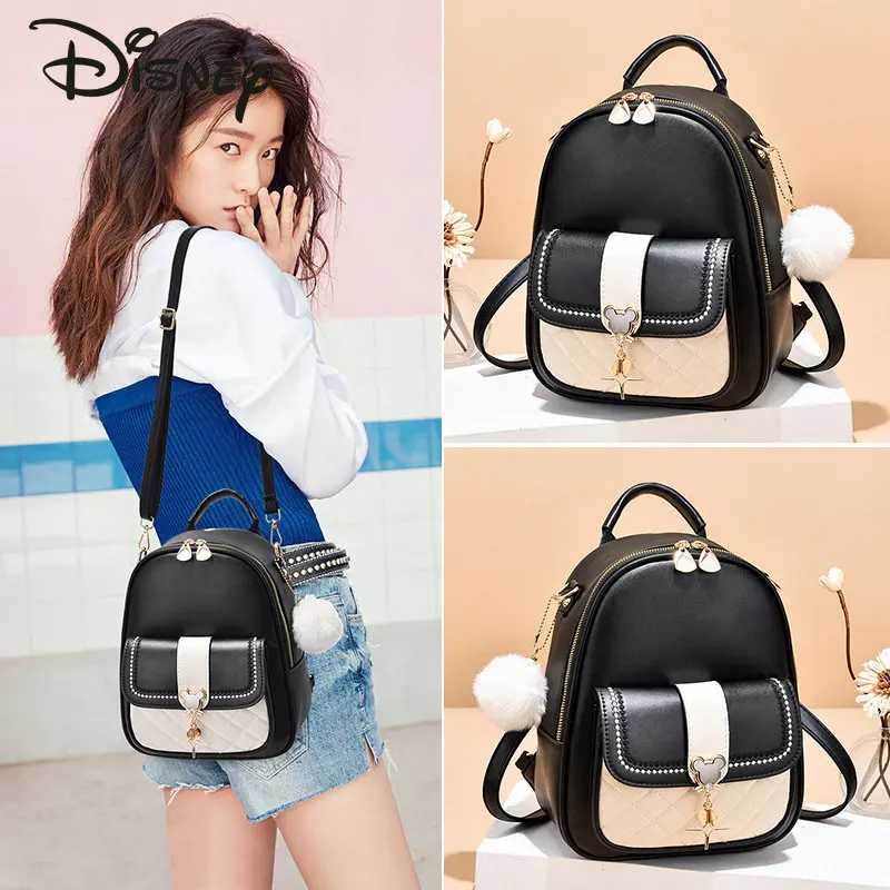 Disney Mickey New Women's Backpack Fashion High Quality Women's Crossbody Bag Casual Versatile Multi Functional Backpack