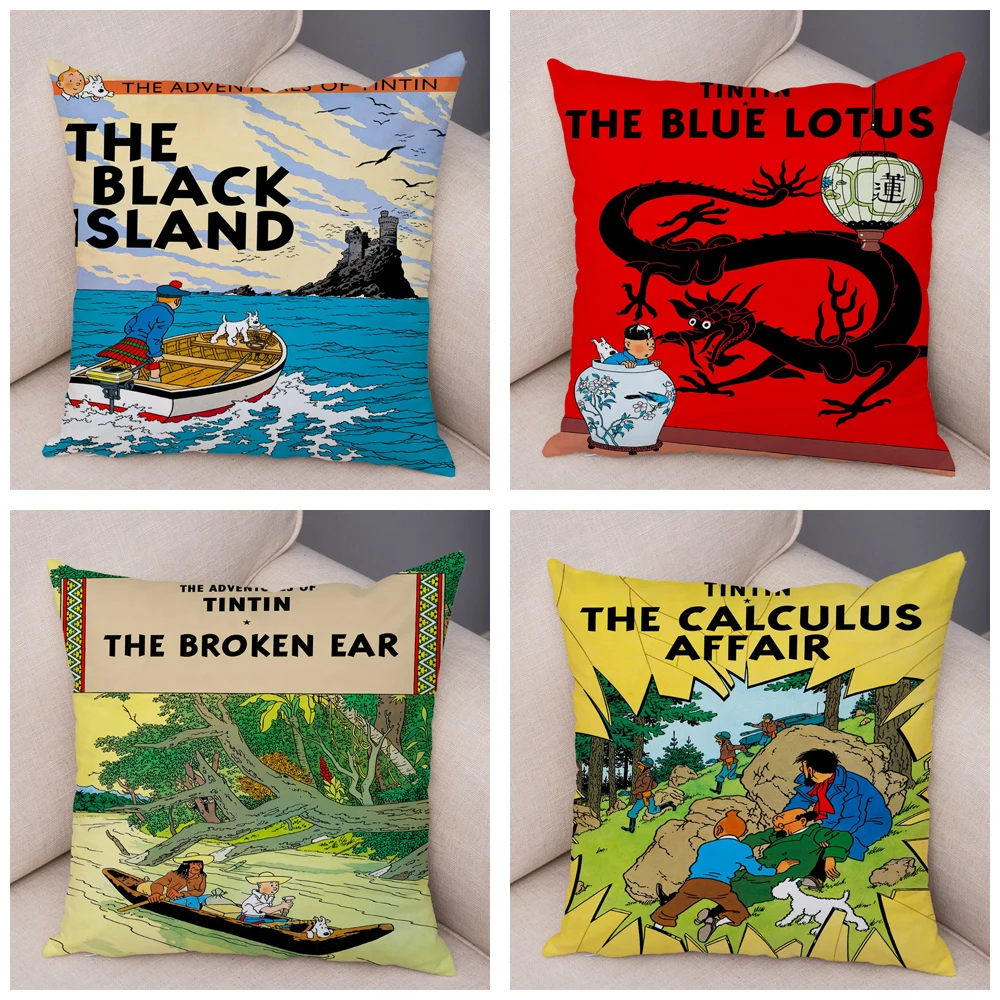 Классический винтажный Чехол для подушки с рисунком в виде книжки из аниме