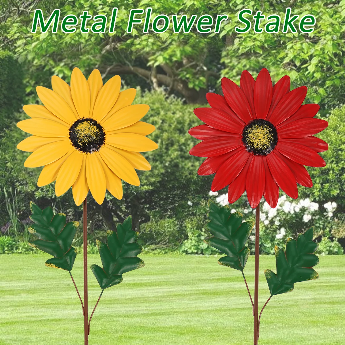 

Sunflower Garden Stake Heavy-Duty Metal Patio Sunflower Stake Decor Decorative Sunflower Garden Art Sculpture Delicate Sunflower