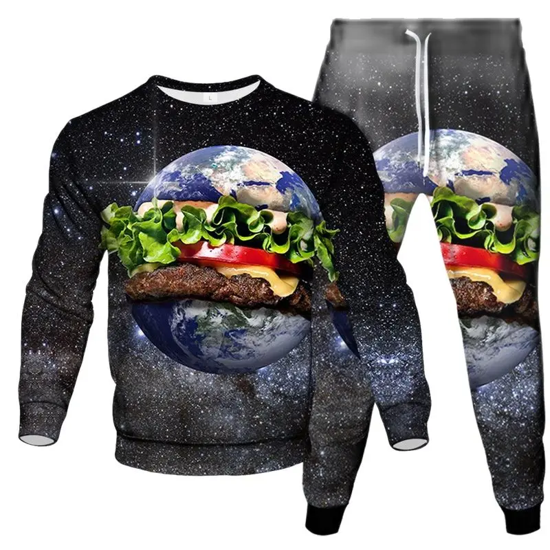 

Food Planet Hamburger Fruit Cucumber 3D Print Clothing Suit Men Fashion Sweatshirt Jogging Pant 2 Piece Sets Oversized Tracksuit