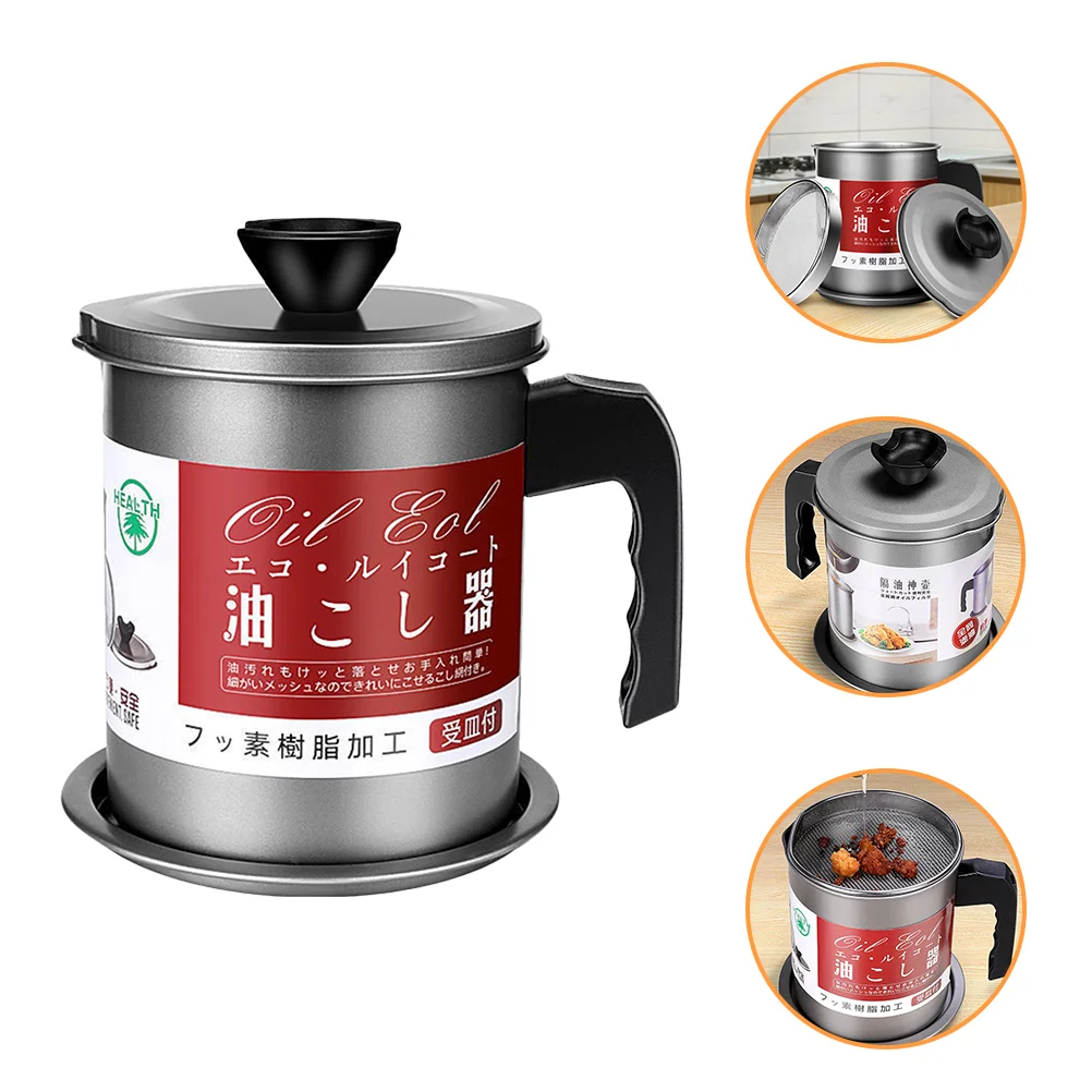 

Oil Grease Pot Storagecontainer Strainer Cooking Kitchen Can Filter Keeper Bacon Dispenser Frying Cover Supplies Soy Sauce