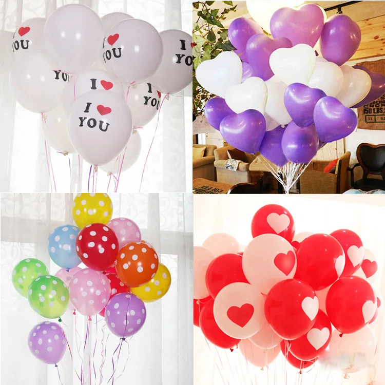 

50/100PC 12 Inch Love Heart Latex Balloons Pink White Red Wedding Valentines Day Romantic Decoration Birthday Party Diy Balloon