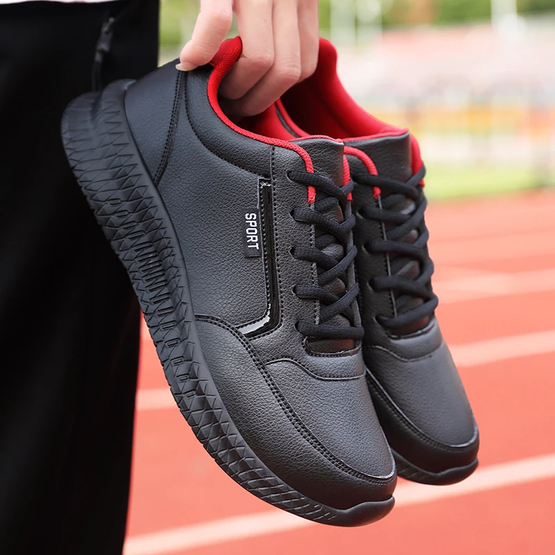 

Casual Shoes Men PU Leather Waterproof Sneakers Men 2021 New Non-slip Footwear Men Shoes Zapatillas Hombre Plus Size 48