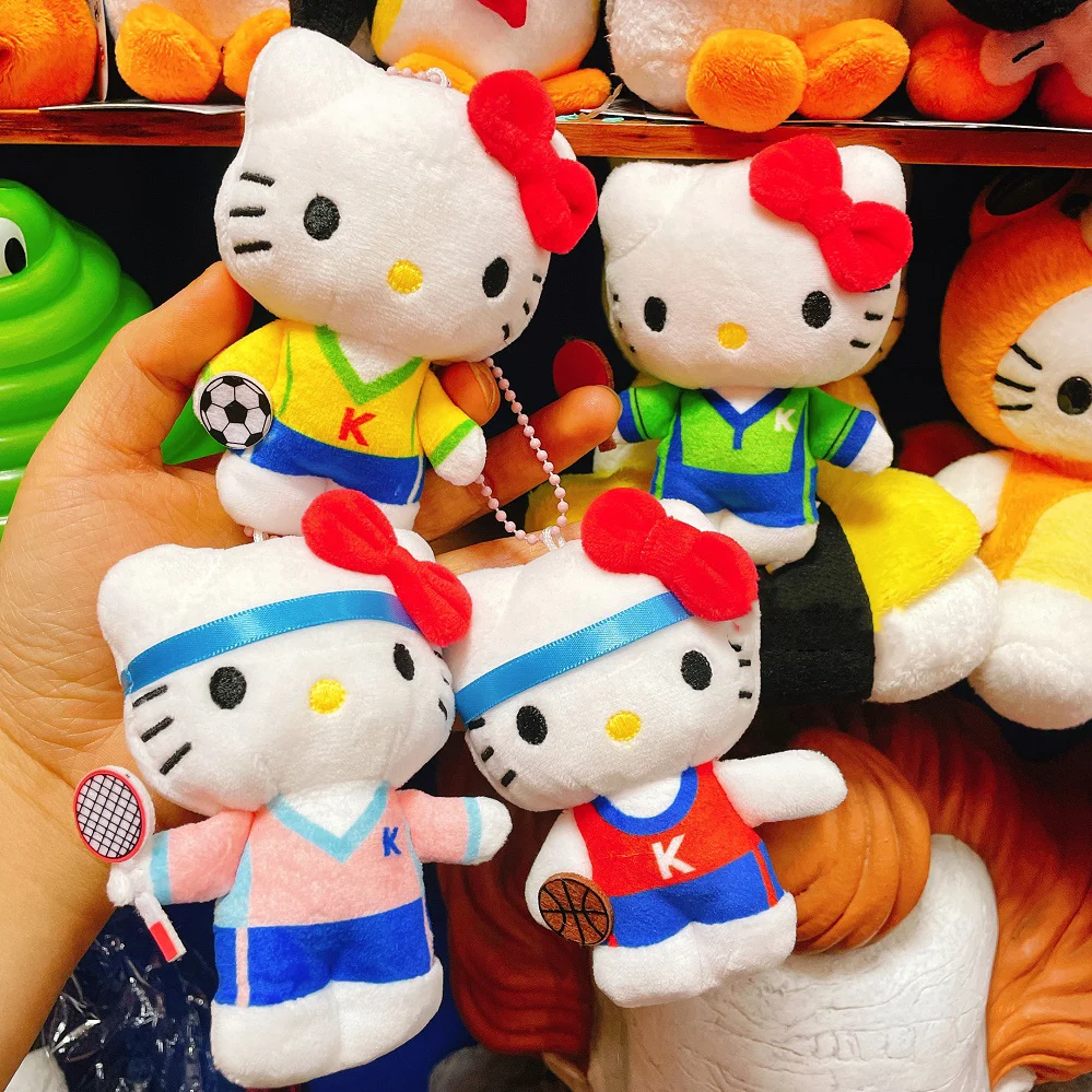

Kawaii Hello Kittys Sanrio Plush Pendant Anime Cute Cartoon Sports Series Dolls Girly Heart Soft Toy for Girls Christmas Gift