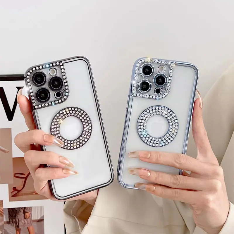 Роскошный чехол для iPhone 14 Pro Max Plus, силиконовый чехол с блестками и бриллиантами для iPhone 11 12 13 14 Pro Max, задняя крышка с вырезами и логотипом