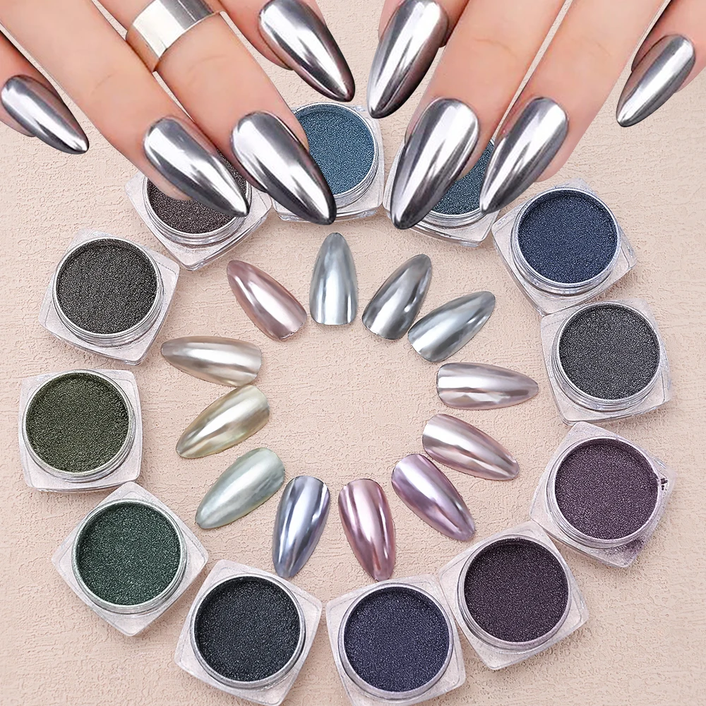 1 банка металлический эффект УФ-Гель-лак хромированный порошок для ногтей Y2K