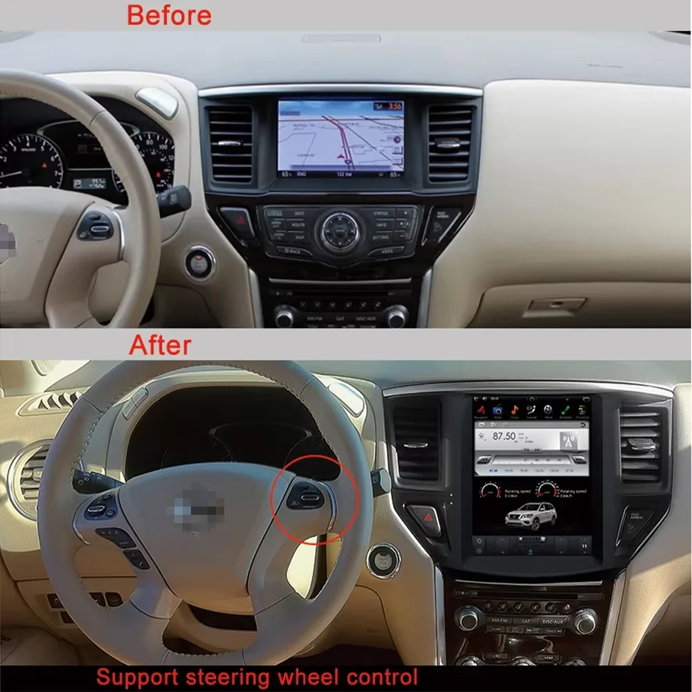 10 4-дюймовый экран Tesla Android 13 8G256 ГБ автомобильная стереосистема для Nissan Pathfinder 2015-2022