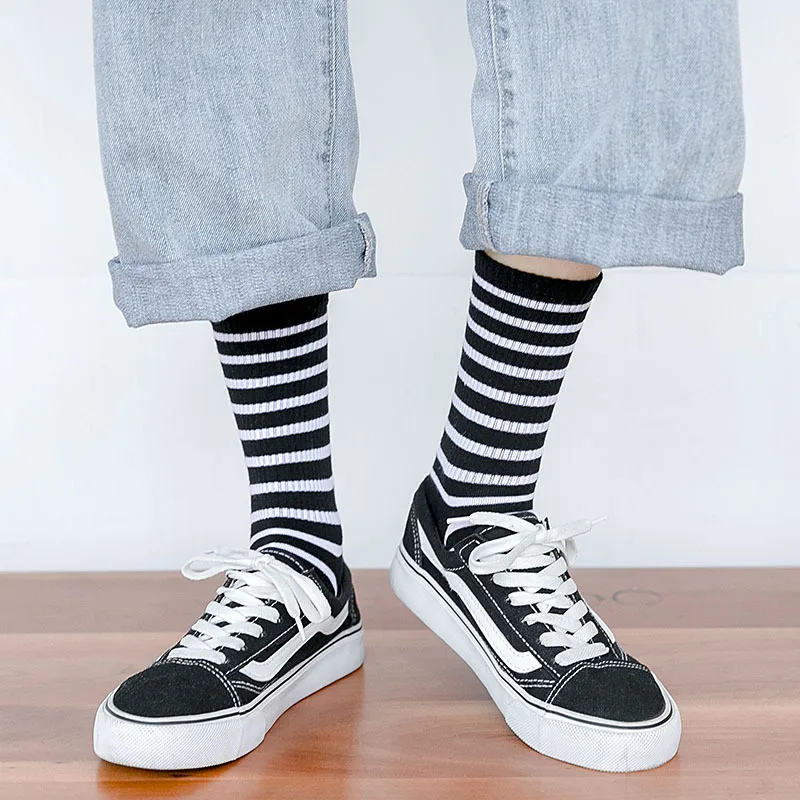 6 Pairs Fashion Women Socks Set Striped Pile Socks Autumn and Winter New Mid-tube Socks Japanese Cute Socks Women's Korean Socks