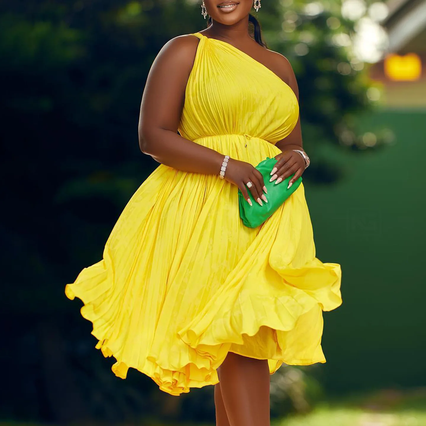 Plus Size Elegant Pretty Dress Women Ruffle One Shoulder Cloth Lady Casual Ball Gown 2023 Summer Evening Party Mini Dress