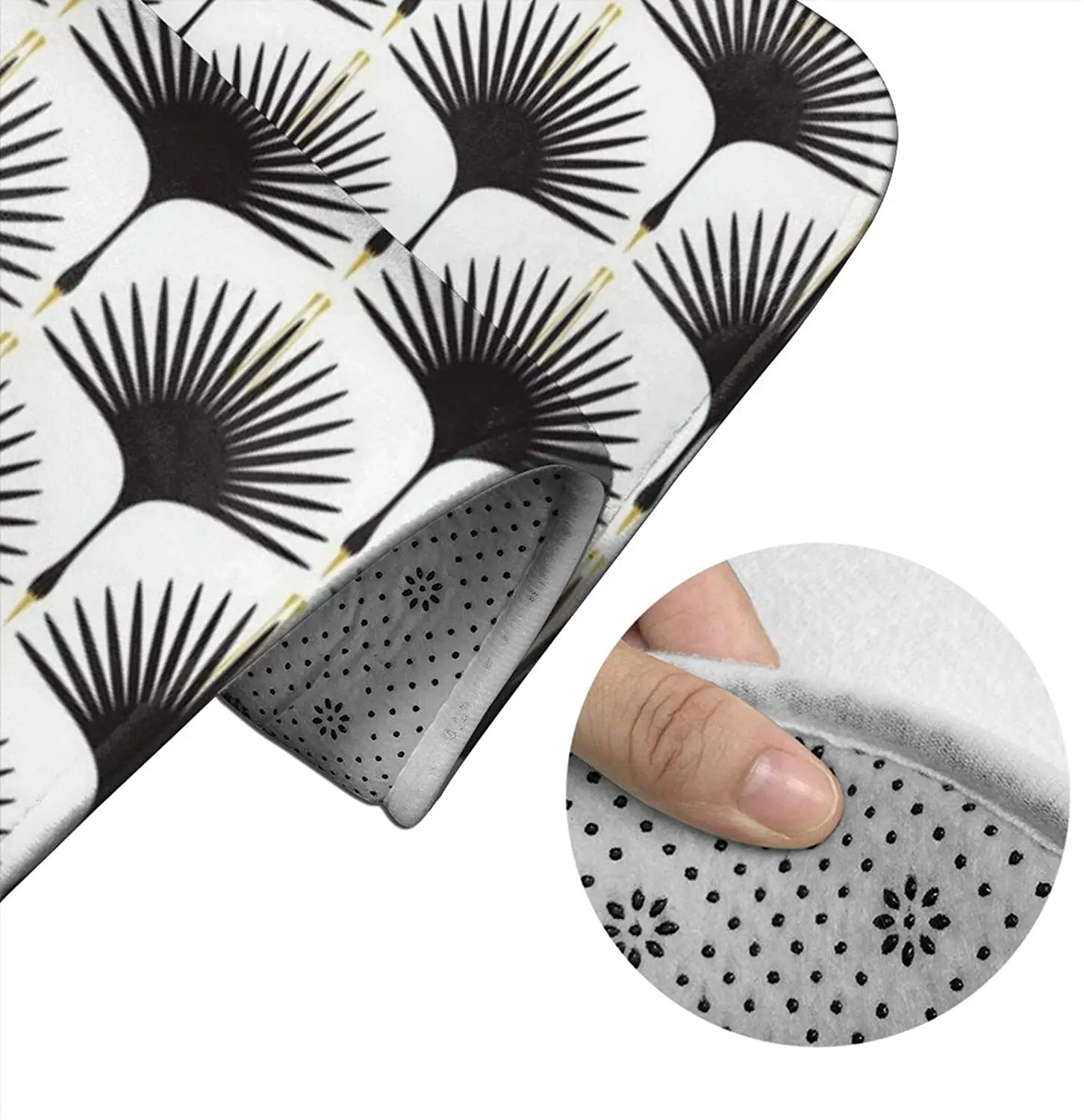 

Art Deco Swans Black O Bathroom Mat Sets 3 Piece Set Rugs Memory Foam Mat Set Toilet Seat Cover Bath mat Lid Cover
