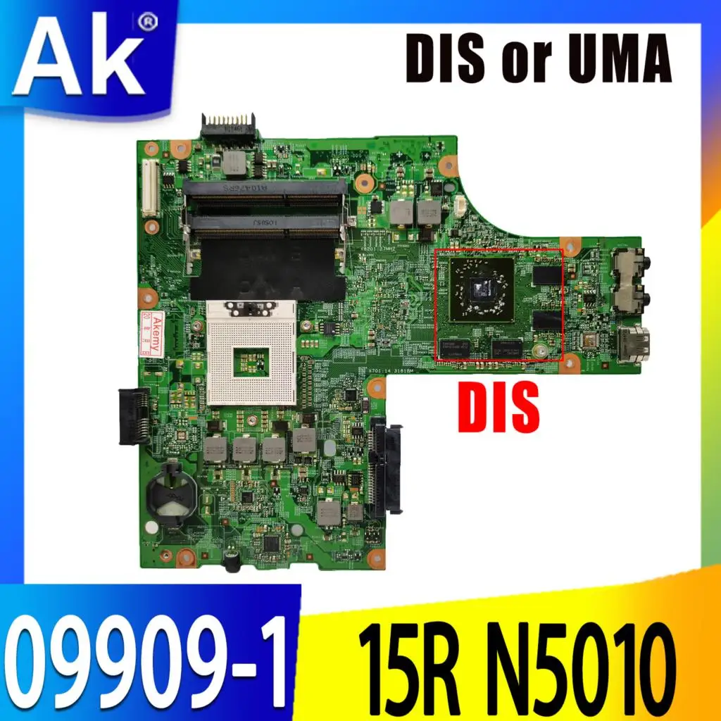 

For DELL Inspiron 15R N5010 Notebook Mainboard CN-0VX53T CN-0Y6Y56 09909-1 MB 48.4HH01.011 Laptop Motherboard DIS or UMA HM57