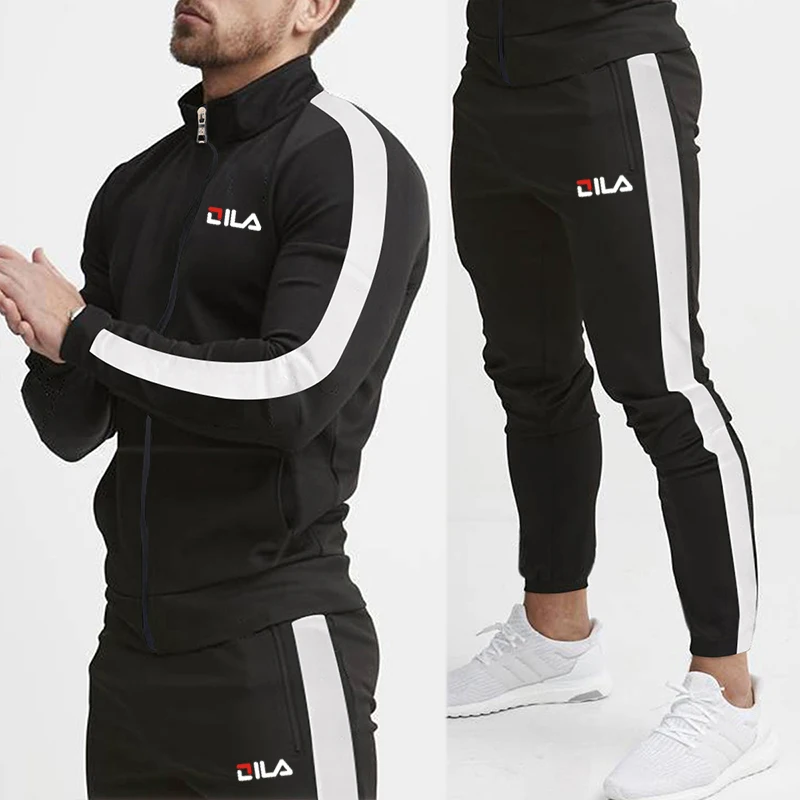 Spring and Autumn New Luxury Gym Fitness Sweater Brand Men's Set Youth Fashion Leisure Sportswear Zipper High Quality Set