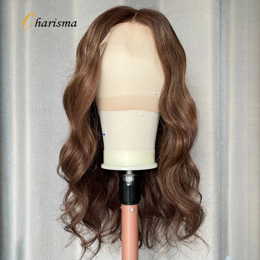 

Харизма синтетический парик на сетке спереди длинные волнистые коричневые парики на сетке спереди для женщин термостойкие натуральные пар...