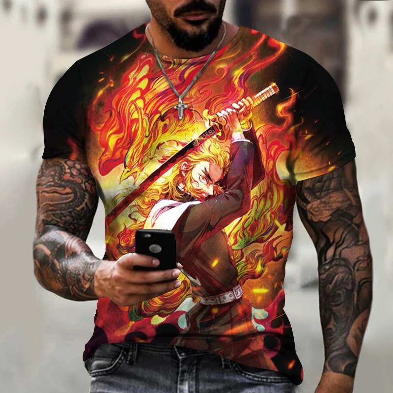

2022 Hot selling animation Manga Demon Layer T-shirt for men 3D printing large vintage T-shirt for girls and boys