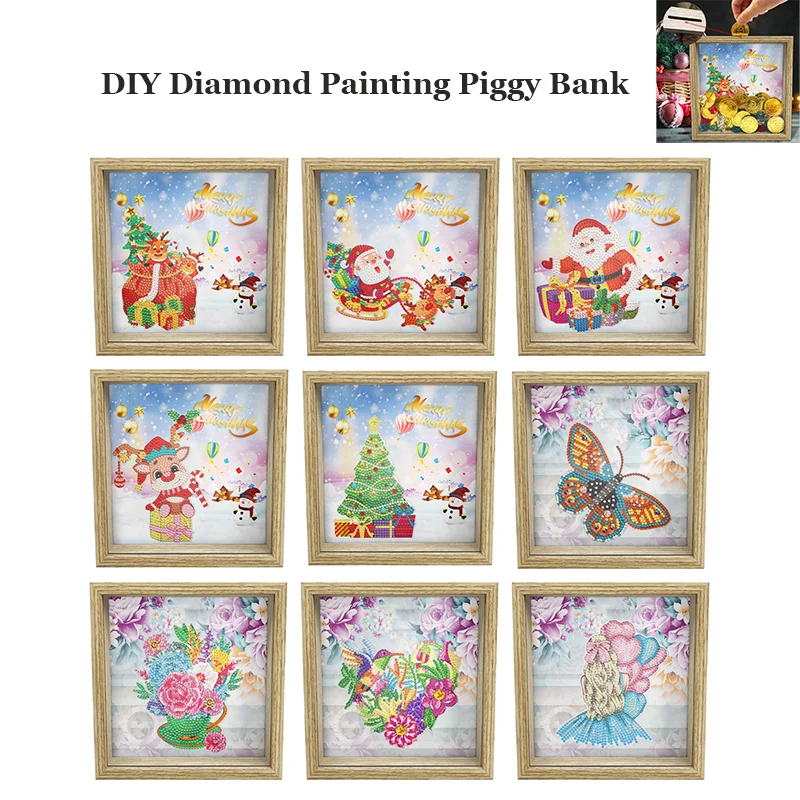 

DIY Diamond Painting Piggy Bank Coin Storage Box Christmas Diamond Embroidery Desktop Ornament Home Decor Handmade Birthday Gift