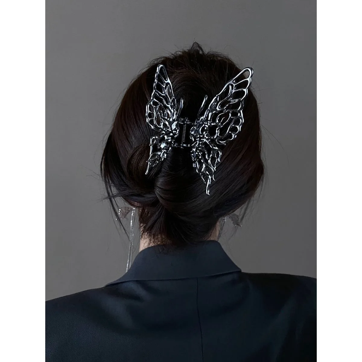

New Korea Bright Silver Cross Geometric Hairpin Butterfly Grab Clip Rose Flower Hair Claw Woman Girls Styling Barrette Headdress