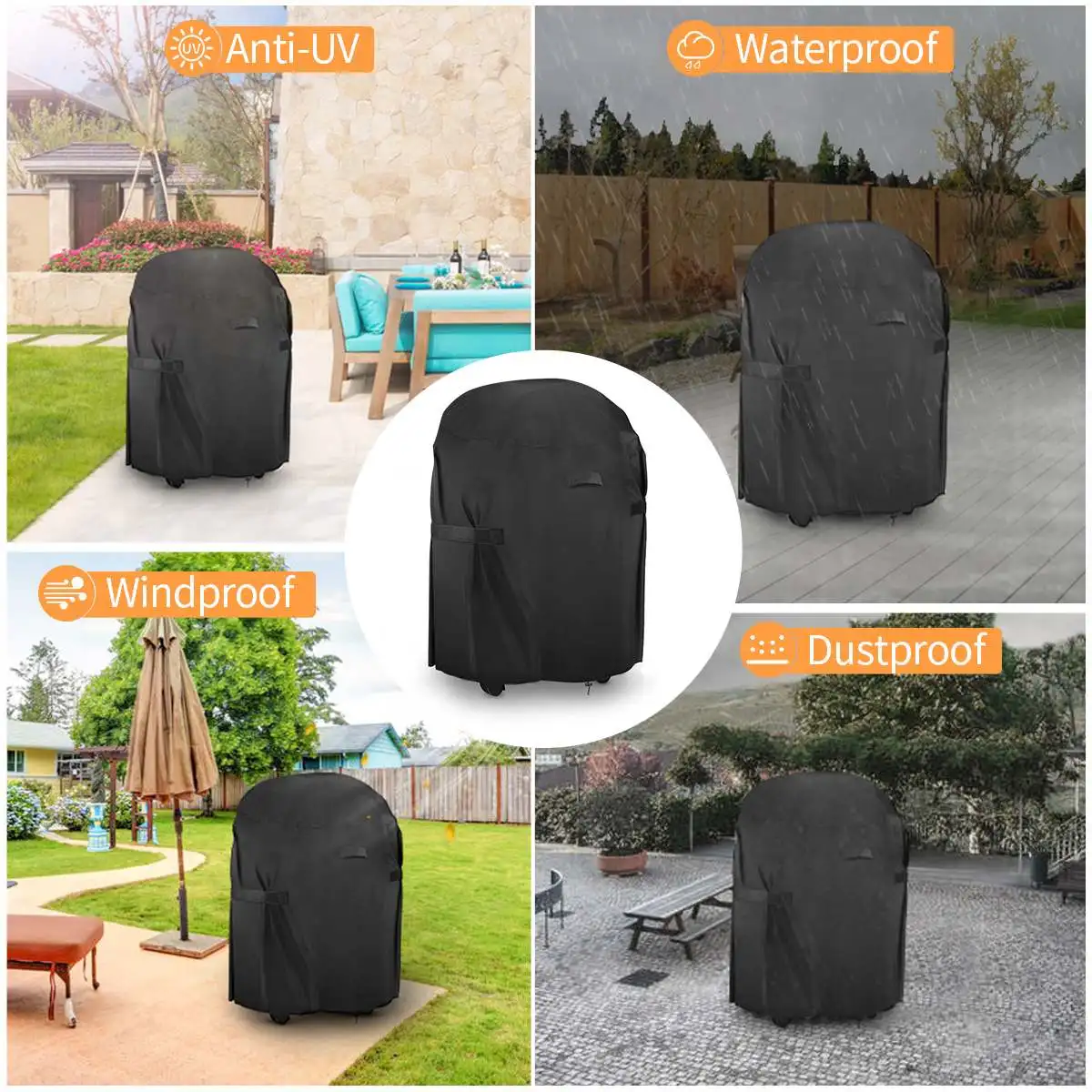 

BBQ Grill Cover Outdoor Dust Waterproof Heavy Duty Grill Cover Anti Dust Rain Dust-proof Electric Barbeque Grill Protector Cover