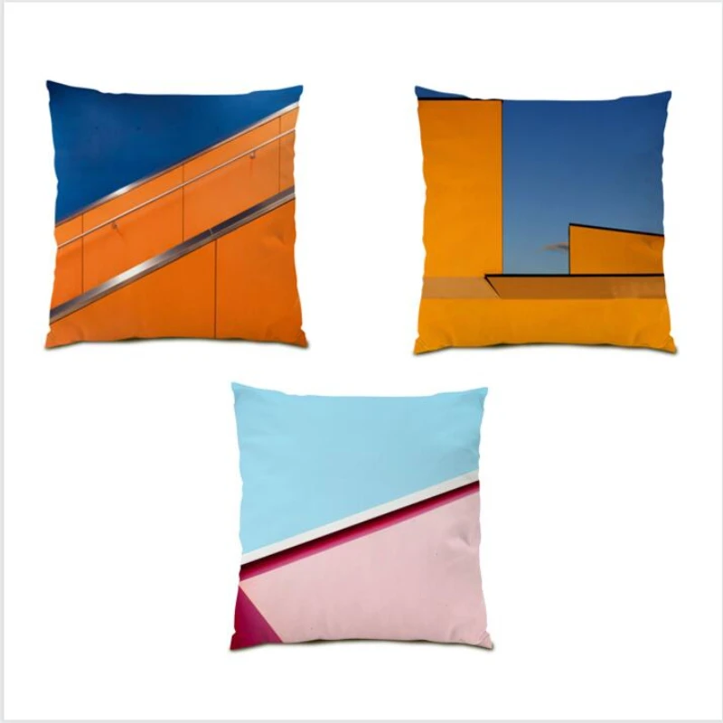 

Home Decor Throw Pillow Covers Color Geometry Gift Living Room Decoration Simple Cushion Cover 45x45 Geometric Street Art E0220