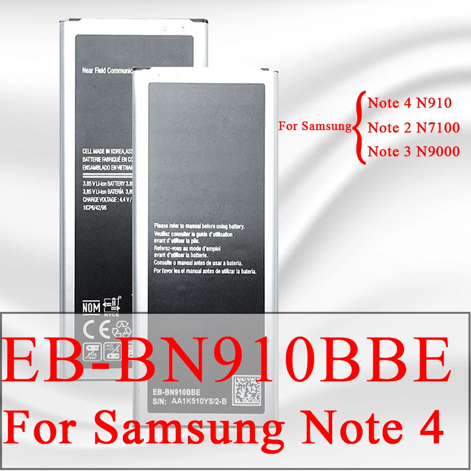 

For SAMSUNG EB-BN910BBE EBBN910BBE For Samsung Galaxy Note 4 Note4 N910 N910H N910A N910C N910F N910FQ Batteries
