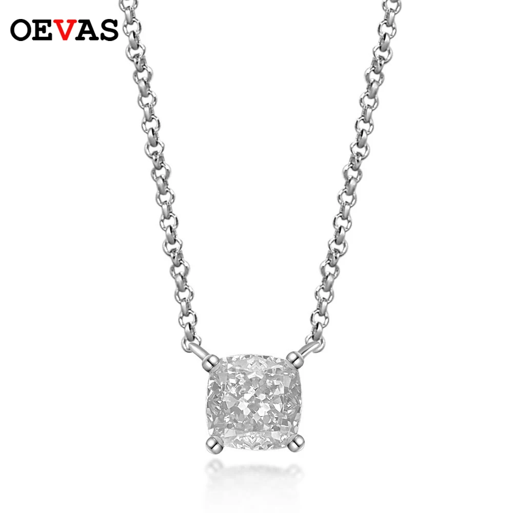 

OEVAS Classic 925 Sterling Silver Created Moissanite Gemstone Wedding Engagement Party Pendent Necklace Fine Jewelry Wholesale