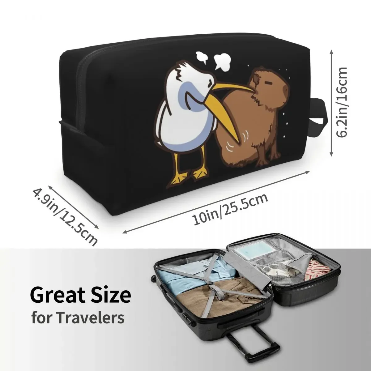 Косметичка Pelican пытается съесть капибара женская модная вместительная