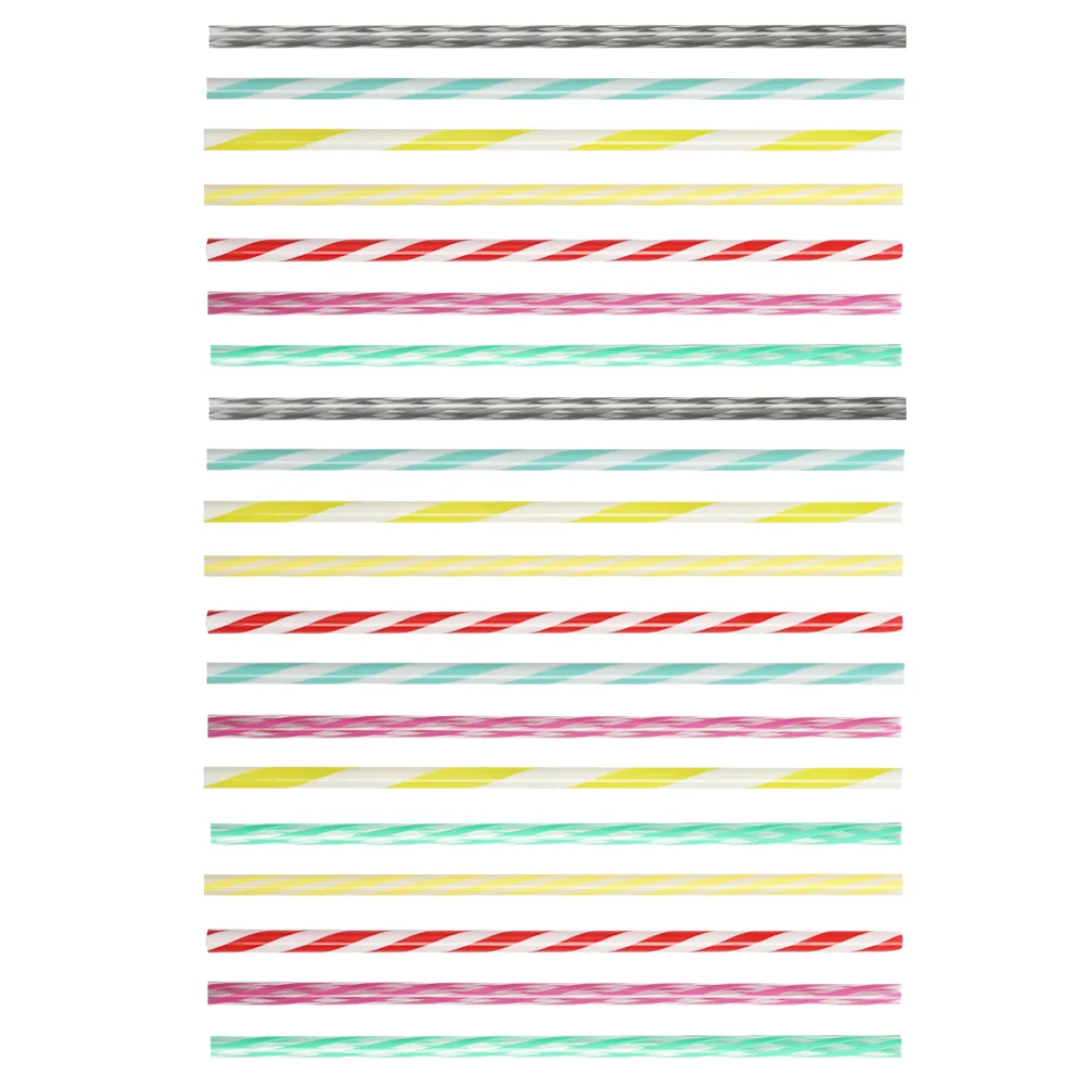 

20pcs Drinking Straws Reusable Smoothie Straws Stripe Party Drinking Straws