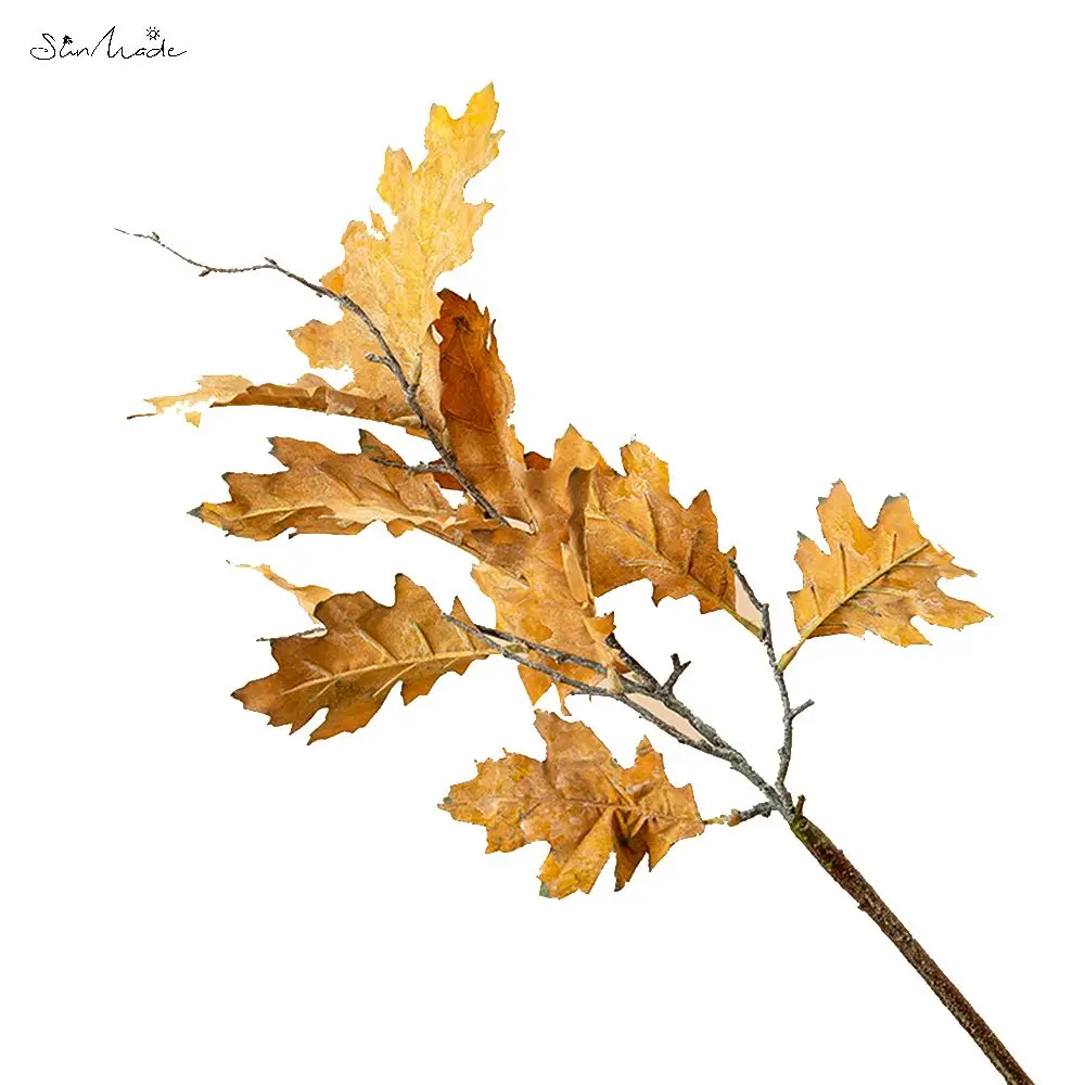 

SunMade, сушеные ветки дубовых листьев в стиле Ins, винтажные искусственные цветы, украшение для дома и свадьбы, поддельные растения, аксессуары для осеннего декора, осений декор, украшения костиной, декор отеля