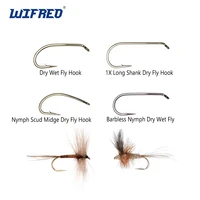 wifreo 500pcs 822 dry wet fly tying hook nymph pupae caddis scud midge flies fishing hook materials for knitting flies