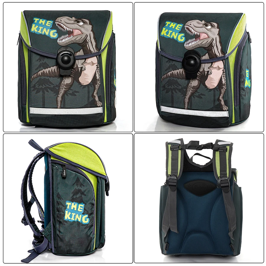 Kids Dinosaur Pattern School Bags for Boys 3D Orthopedics Backpack Children Grade 1-3 Cartoon Schoolbag Mochila Infantil