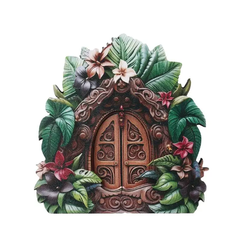 Дверь гнома деревянная мини-дверь эльфа садовые украшения Сказочная дверь для