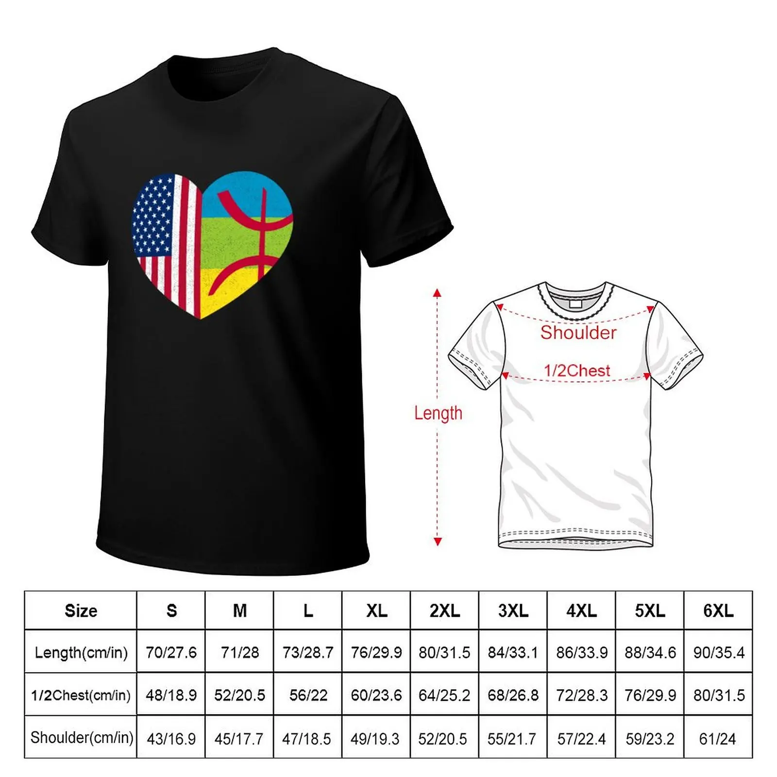 Amazigh Kabyle American Pride Heart Tamazgha Флаг США Подарочная футболка рубашки с рисунком милые