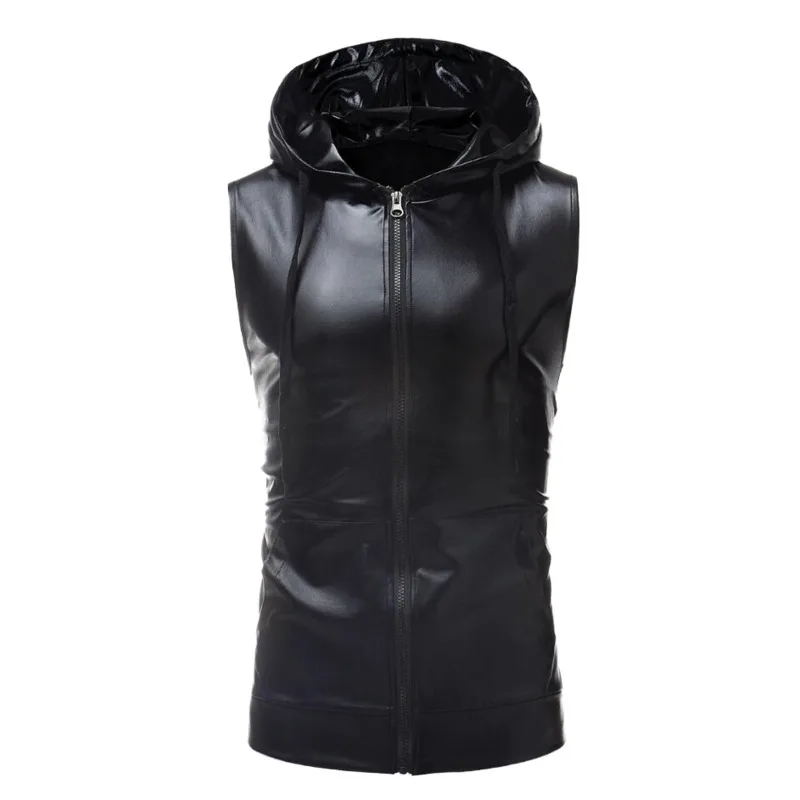 # 4138 Золотой Серебристый Черный Майка Мужская Лето Плюс Размер Жилет с Капюшоном