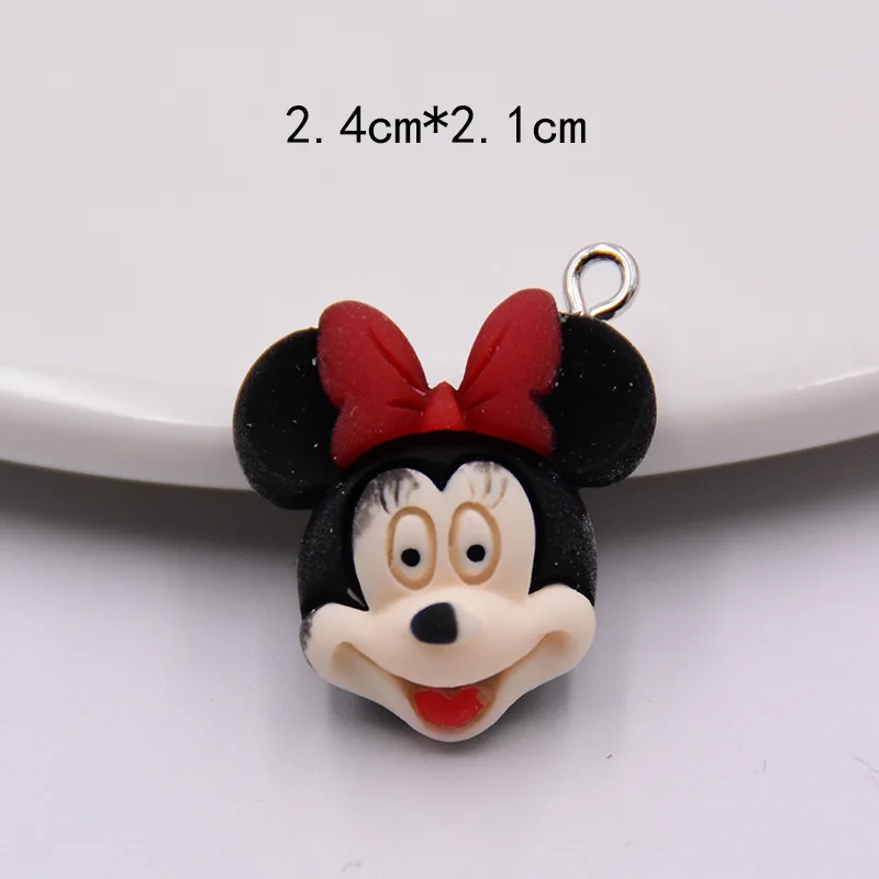 20PCS Disney Cartoon Simulation Character Mickey Minnie Resin Pendant DIY Jewelry Accessories Earrings Bag Bag Keychain Pendant