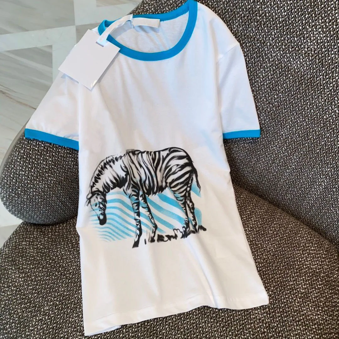 

2022 Summer Woman's Casual Tops Loose Cotton Tees Letter Printed Blouses Hign Quality Soft Animal Shirts