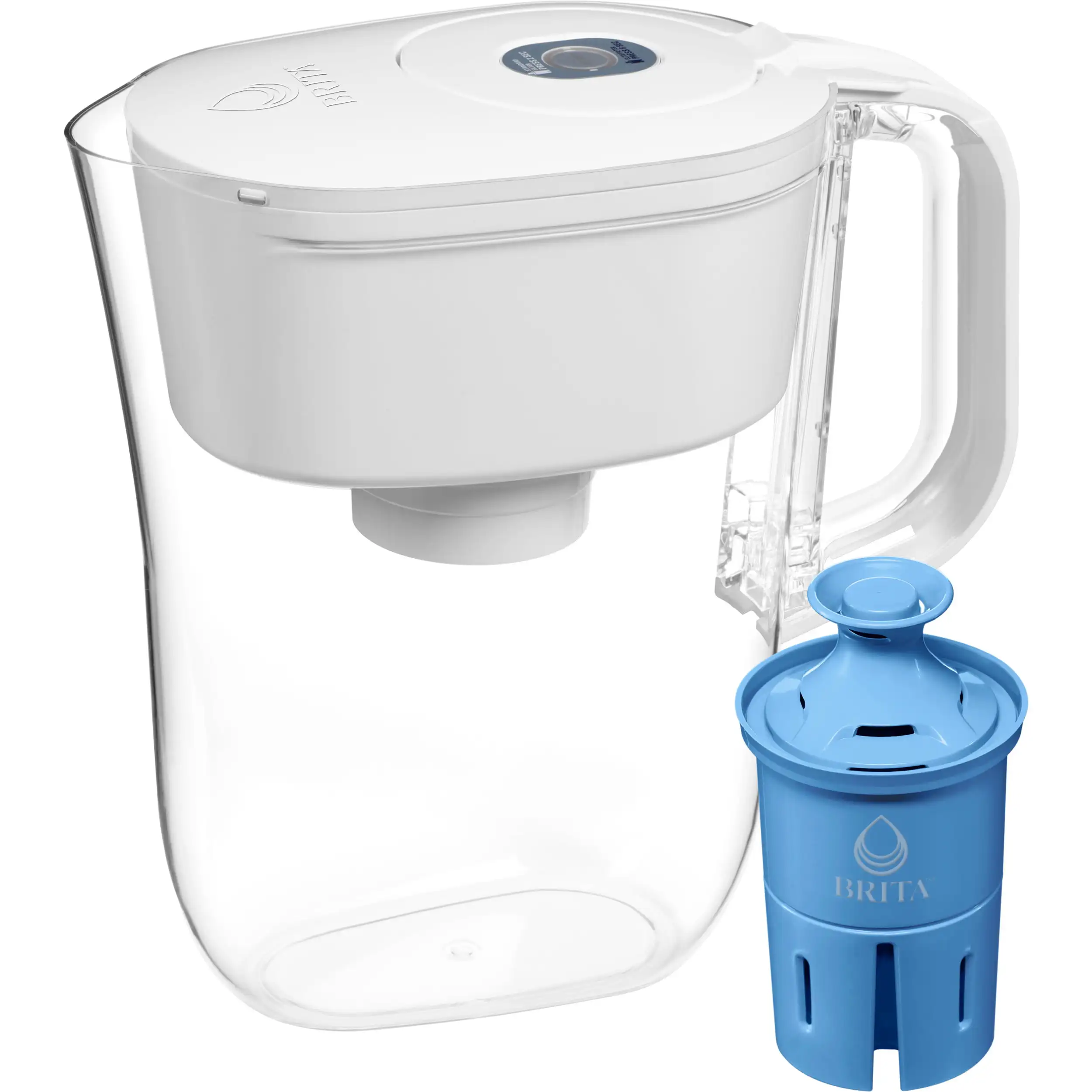 

Plastic 6-Cup White Water Filter Pitcher with Elite Filter, Reduces Lead