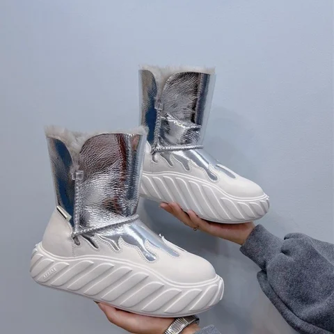Зимняя женская обувь 2022 новый дизайн модные сапоги для снежной погоды с подбором цветов короткие плюшевые сапоги для снежной погоды женские сапоги на толстой подошве